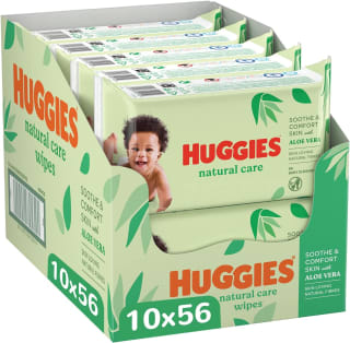 10x Huggies Billendoekjes Natural Care 10x56=560 doekjes voor €7,99 bij Amazon