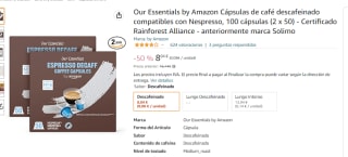 100 cápsulas de café compatible con Nespresso por solo 8.04€