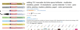 8 Rotuladores marcqaa edding 751 marcador de tinta opaca brillante por tan sólo 9,32€