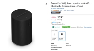 SONOS Era 100 Zwart voor €169 dmv code bij Amazon