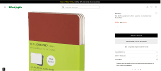 Set 3 cuadernos Cahier páginas en blanco rojo Moleskine por 2,95€