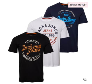 JACK AND JONES Heren Tikk T-shirts in maat s voor €14,99 bij MandM Direct
