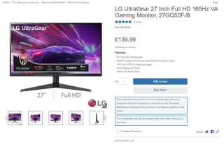 Earn a LG UltraGear 27-inch gaming monitor from Costco for £119.98