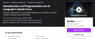 Aprende Gratis: Introducción a la Programación con el Lenguaje C desde Cero en Udemy