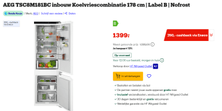 AEG TSC8M181BC inbouw Koelvriescombinatie 178 cm voor €1.399 bij Bol.