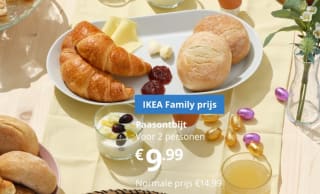 Ikea Paasontbijt voor 2 personen voor €9,99 en andere menu's met korting