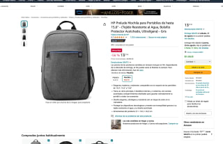 Mochila HP Prelude para Portátiles de hasta 15,6" por solo 13,21€