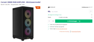 Corsair 2000D RGB Airflow Minitower voor €68 bij Azerty