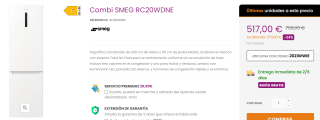 Frigorifico Combi SMEG RC20WDNE por 497€