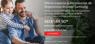 McAfee Live Safe a $150 por 1 año con Samsung