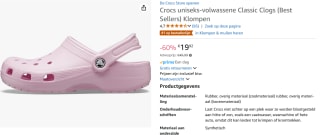 Klomp Crocs Classic Ballerina Pink voor €19,92 bij Amazon