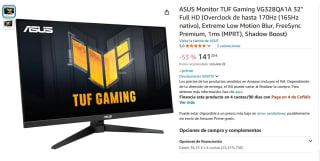Monitor ASUS TUF Gaming VG328QA1A 31.5" LED FullHD 170Hz FreeSync por 141,20€