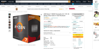 AMD Ryzen 7 5800X por 155,89€