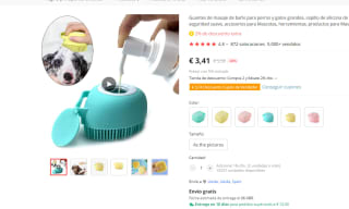 cepillo de silicona para perros por 3,41€