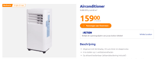 Alpina Airconditioner 9.000 BTU, tot 60 m³ voor €159 bij de Action