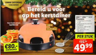Emerio PO-115984 - Pizzarette - 6 persoons voor €49,99 bij de Lidl