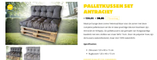 Palletkussen lounge set grijs of antraciet voor €39,95 bij Fabrieks-verkoop