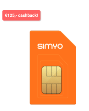 Simyo 400 min/sms + 10 GB Sim Only - 2 jaar voor 67 euro ( 24 maanden) dmv cashback
