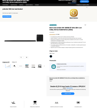 Samsung Barra de sonido HW-S800B/ZF Ultra Slim con Dolby Atmos inalámbrico 2022 por solo 219,20€