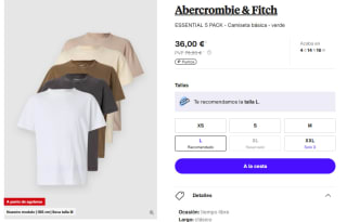 Pack 5 camisetas Abercrombie & Fitch Essential por 36€