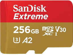 Carte microSDXC SanDisk 256Go Extreme A2 à 17,67€
