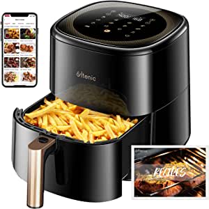 Ultenic K10 Freidora sin Aceite 5L de Aire Wi-Fi con 11 Modos, Recetas Españolas Online 1500W por 103,20€.