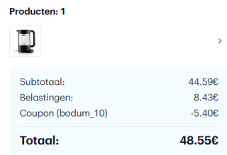 Bodum Dubbelwandig waterkoker voor €48,56 dmv code bij Bodum