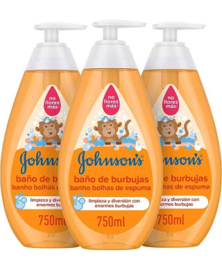 Johnson's Baby Baño de Burbujas para niños, formulado para la piel delicada de los bebés 3 x 750ml por 5,81€.