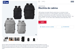 Aldi LIVE IN STYLE Mochila de cabina por 14,99€