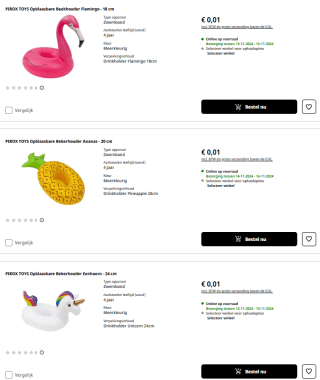 Oblaasbare zwemfiguren voor €0,01 bij Mediamarkt