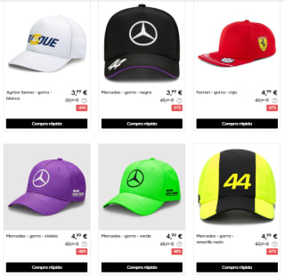 Hasta 90% descuento Ferrari y Mercedes ropa y complementos grandes ofertas