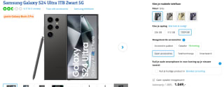 Samsung Galaxy S24 Ultra 1TB voor €1049 bij Coolblue