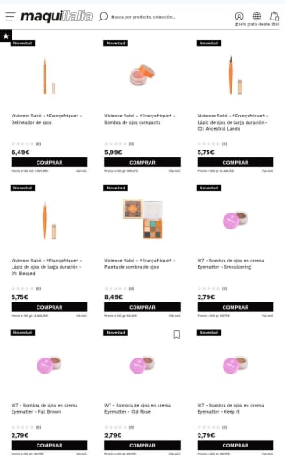 3×2 en la sección Ojos de Maquillalia.