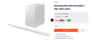 Samsung Ultra Slim soundbar HW-S701D - Wit (2024) voor €199 bij iBOOD