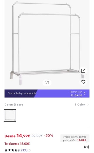 T-LoVendo Perchero Burro Doble Rail Moderno Rígido por 10,49€.