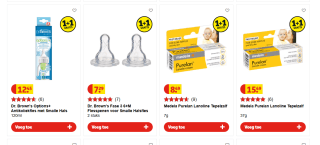 1+1 gratis op alle A-merk baby en mama artikelen bij Kruidvat