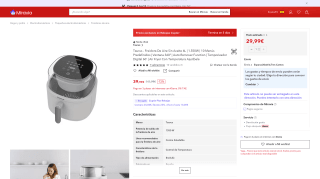 Taurus Freidora De Aire Sin Aceite 6L por 29,99€