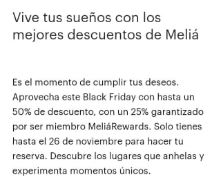 -50% de Descuento desde Meliá