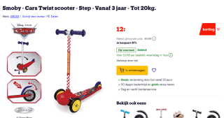 Smoby Cars Twist scooter Step voor €12 bij Bol