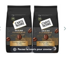 2x1kg - Café en grain Classique - Carte Noire à 30,90€