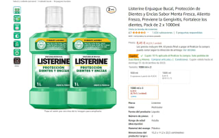 pack x2 de Listerine enjuage bucal por 7,61€