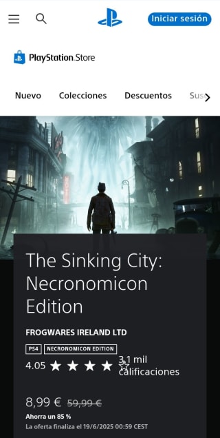 The Sinking City: Necronomicon Edition Playstation por 8,99€.