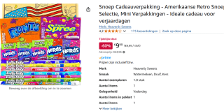 Amerikaanse Retro Snoep Selectie in Cadeauverpakking voor €9,99 bij Amazon