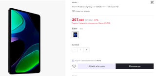 Tablet Xiaomi Pad 6 de 6GB+128GB por 207€ (cuenta nueva por 195€)
