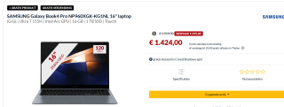 SAMSUNG Galaxy Book4 Pro NP960XGK-KG1NL 16" laptop voor €1424 bij Alternate