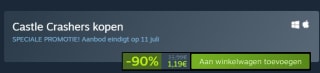 Castle Crashers voor €1,19 via Steam