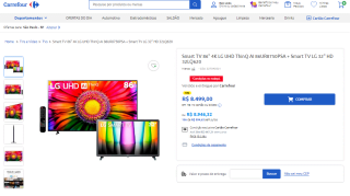 Smart TV da LG de 86 polegadas em 4K e Smart TV LG de 32 polegadas - R$ 8.499