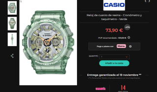 Reloj Casio de cuarzo de resina Cronómetro y taquímetro G-shock por 70,90€