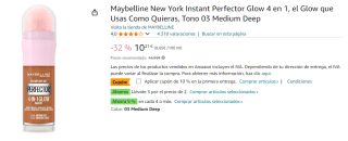 3 Maybelline New York Instant Perfector Glow 4 en 1, el Glow que Usas Como Quieras, Tono 03 Medium Deep por 18.81€