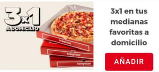 4 Pizzas medianas especialidad por 5,99€ cada una a domicilio de Telepizza